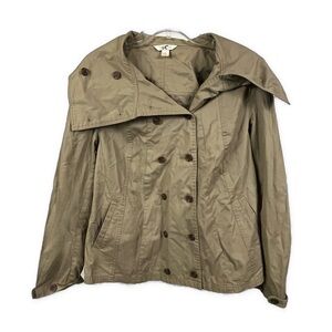 Garnet Hill Women’s Olive Green Adjustable Button Front Jacket- Size‎ 6